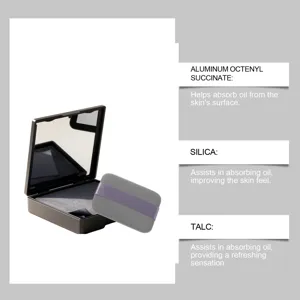 Portable oil-absorbing paper compact with puff, designed for daily face oil control and cleaning.