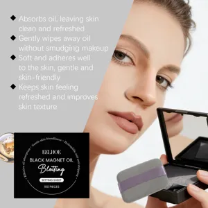EELHOE Black Oil Blotting Paper Setting Sheet for Face Clean and Refresh, 100pcs Portable