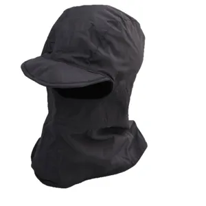Black winter outdoor windproof waterproof warm cycling cap balaclava with short brim scarf.