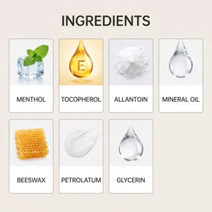 Tabella dettagliata degli ingredienti con elementi di formula per cerotti nasali.