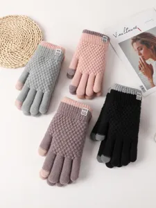 Winter warm knitted touchscreen gloves for women and men, multi-color thick thermal gloves.