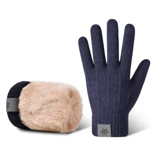 Winter Warm Thermal Fleece Lined Knitted Gloves For Men And Women Touchscreen Outdoor Cycling Cold Weather Alpaca Blend Gloves