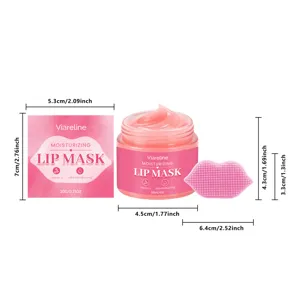 VIARELINE mascarilla labial hidratante en tarro con cepillo, bálsamo nutritivo de 20g.