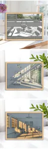 LED light painting wooden photo frame creative home decor living room ambient lighting picture frame