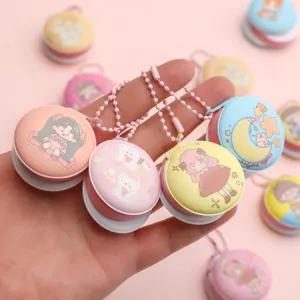 Mini cuaderno de descompresión de dibujos animados macaron con cadena portátil libro de notas