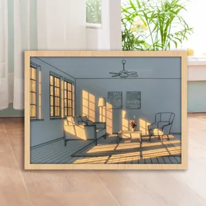LED Light Painting Photo Frame Home Decor Living Room Wall Art USB Shadow Box Gift
