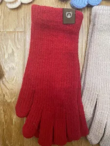 Women winter warm knitted gloves woolen touch screen gloves cute bear tag casual outdoor wear
