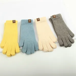 Women winter warm knitted touchscreen gloves four colors stylish wool warm gloves set
