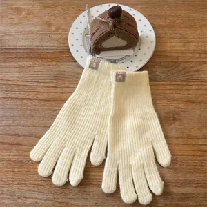 Women winter warm knitted gloves solid color minimalist cozy accessories daily wear new style