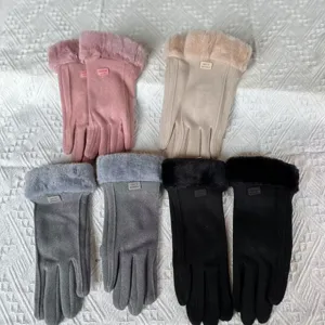 Guantes Cálidos De Felpa Espesada Para Mujer Invierno A Prueba De Viento Ciclismo Cuatro Colores