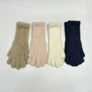Femmes hiver longs gants en tricot thermiques doux et confortables quatre couleurs lot