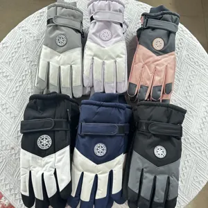 Winter thermal ski gloves for men and women, waterproof, fleece-lined, windproof, outdoor sports.
