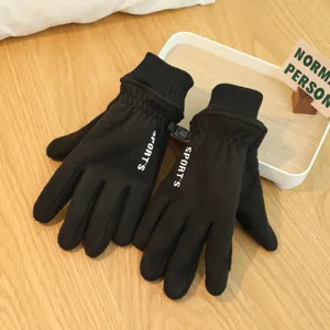 Gants de cyclisme d'hiver chauds et épais en polaire pour hommes, coupe-vent tactiles antidérapants.