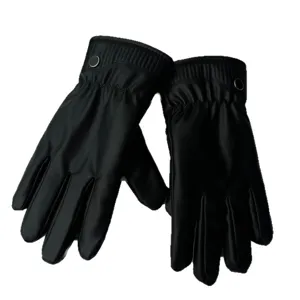 Winter touch screen leather gloves for men and women, windproof waterproof fleece lined warm.