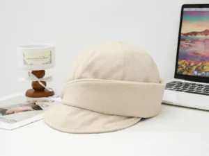 Minimalistische effen gestapelde koepelhut vrouwen herfst winter streetwear pet detail