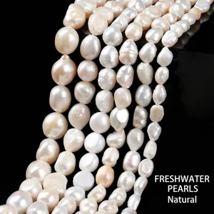 Natural Baroque Irregular Freshwater Pearl Beads High Luster Side Hole Loose Pearl Strand For DIY Jewelry Making Accessories
