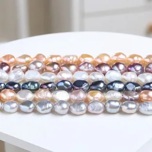 Perle di Coltura d'Acqua Dolce Barocche Naturali a Forma Irregolare Filo di Perle Coltivate per Creazione di Gioielli DIY Collana Bracciale Accessorio