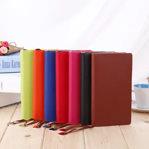 Colorful PU leather A5 notebook planner business diary with ribbon bookmark for office