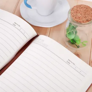 Detailed view of the A5 business hardcover notebook with ruled inner pages for daily notes.