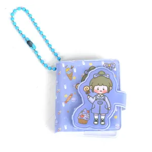 Mini carnet de poche mignon journal de dessin animé avec porte-clés bloc-notes portable