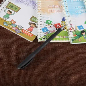 Black disappearing ink magic pen detail shot showing writing tool design for groove copybooks.