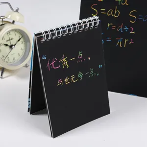 Creative DIY colorful scratch art spiral notebook for kids' graffiti