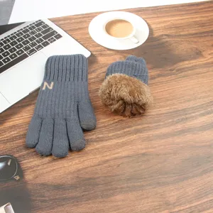Gants d'hiver pour hommes doublés polaire épaisse tactiles thermiques pour sports d'extérieur