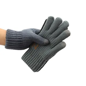 Gants tactiles tricotés chauds d'hiver pour hommes doublés polaire épais outdoor
