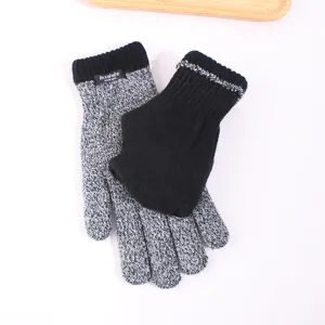 Gants tricotés thermiques d'hiver pour hommes cinq doigts écran tactile cyclisme temps froid
