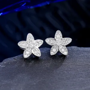 Detailed macro shot of sparkling star-shaped stud earrings with micro-pave cubic zirconia