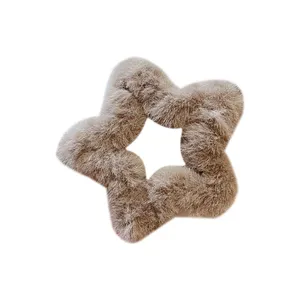 Barrette en peluche en forme d'étoile couleur thé au lait, accessoire doux pour filles