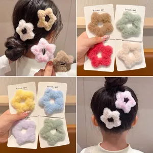 Barrettes à cheveux en peluche en forme d'étoile de couleurs variées pour filles
