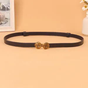 Women slim leather belt vintage retro waist band elegant dress decorative accessories