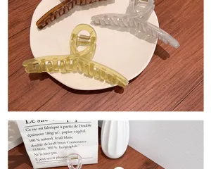 Vue détaillée de grandes pinces à cheveux minimalistes avec un design élégant de ruban