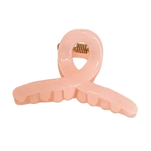 Süße 4cm Mini-Haarklammer in Pfirsichrosa für Pony und feines Haar im Shark-Clip-Design