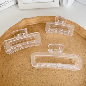 Set mit transparenten Haarklammern für dickes Haar minimalistische Acryl-Haargreifer