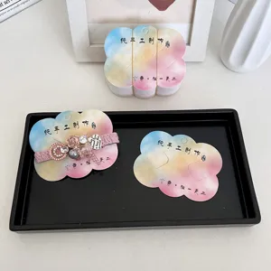 Cartes en papier aquarelle en forme de nuage pour l'emballage de pinces à cheveux DIY