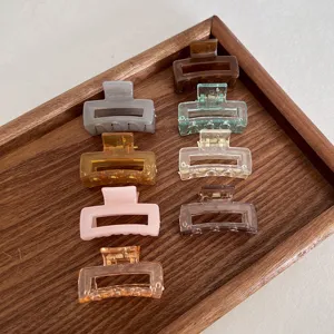 Set of colorful 4cm square hair claw clips in mini size for versatile hair styling