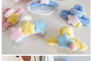 Collection de pinces à cheveux étoiles en peluche pour les coiffures d'automne