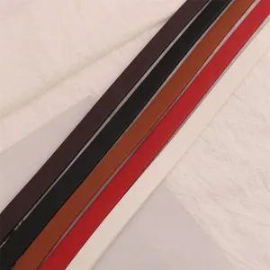 Detailed view of women's thin leather belts in multiple colors, versatile for dresses and shirts.