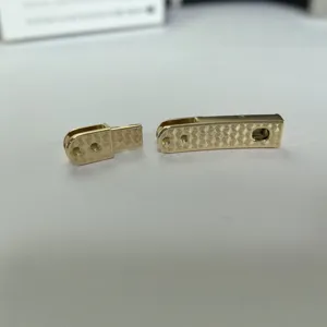 Gold zinc alloy adjustable belt buckle component with geometric texture for women's thin belt