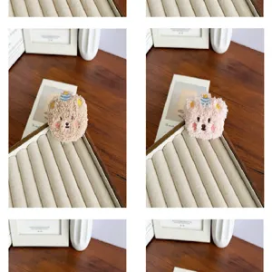 Vue macro détaillée de têtes d'ours en peluche pour accessoires de bricolage et broches