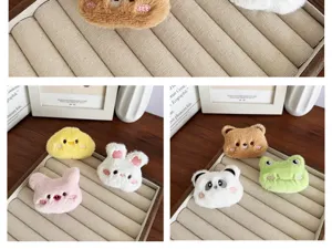 Lot d'accessoires d'animaux en peluche dessin animé DIY pour décoration de sacs.