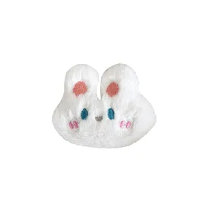 Tête de lapin en peluche blanche pour pinces à cheveux DIY, artisanat et décoration de vêtements