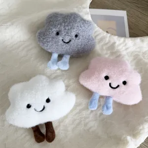 Lot de broches mignonnes en nuage de peluche en gris, rose et blanc pour accessoires