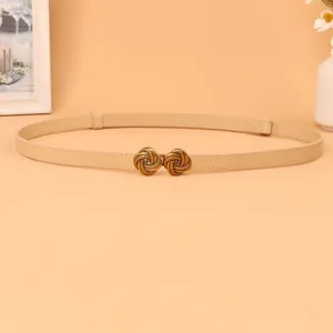 Women thin belt vintage genuine leather stylish adjustable waist chain dress decoration