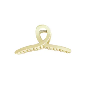 Grande pince à cheveux élégante crème pour cheveux épais, design mat minimaliste