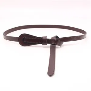 Femme ceinture en cuir mince élégante ceinture nouée décorative pour robe costume.
