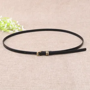 Mujer moda negro fino cinturon cuero genuino vestido traje cintura decoracion accesorio