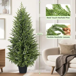 120cm artificial Norfolk Pine Christmas tree with real touch realistic flexible leaves